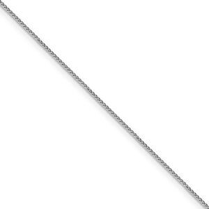 0.8mm 10K White Gold Solid Spiga Chain Anklet, 10 Inch